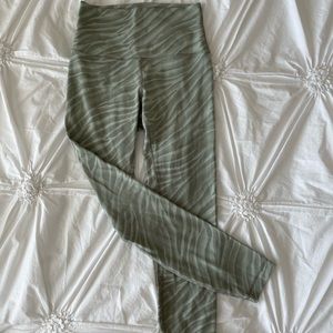 Lululemon sage green zebra print leggings